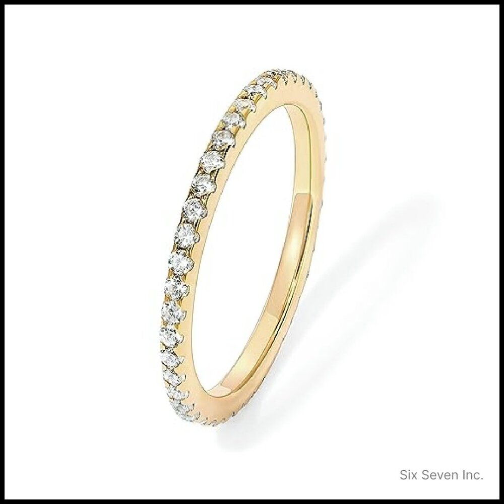 Elegant Stackable Eternity Ring Sterling Silver C… - image 2